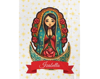 Our Lady of Guadalupe Velveteen Plush Blanket | Religious Gift