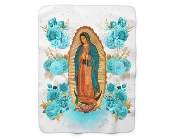 Our Lady of Guadalupe Sherpa Fleece Blanket | Religious Gift