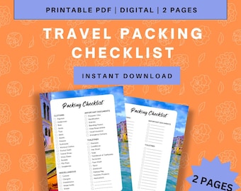 Editable Travel Packing Checklist | Printable Packing List
