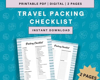 Editable Travel Packing Checklist | Printable Packing List