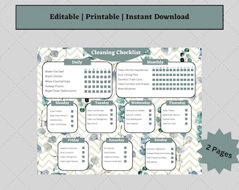 Editable Cleaning Checklist