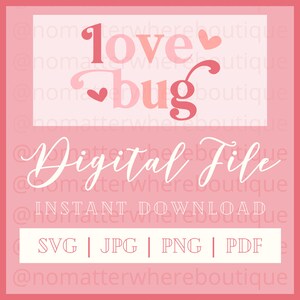 Love Bug SVG Valentine's Day PNG Pink Valentines - Etsy