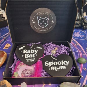 Spooky mum & baby bat gift set