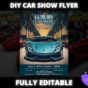 DIY Exotic Car Show Flyer, Car Show flyer template