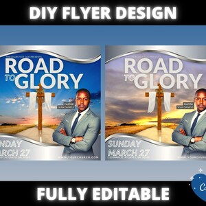 Church Conference Flyer, DIY Church Service Flyer, Canva Church Flyer Template