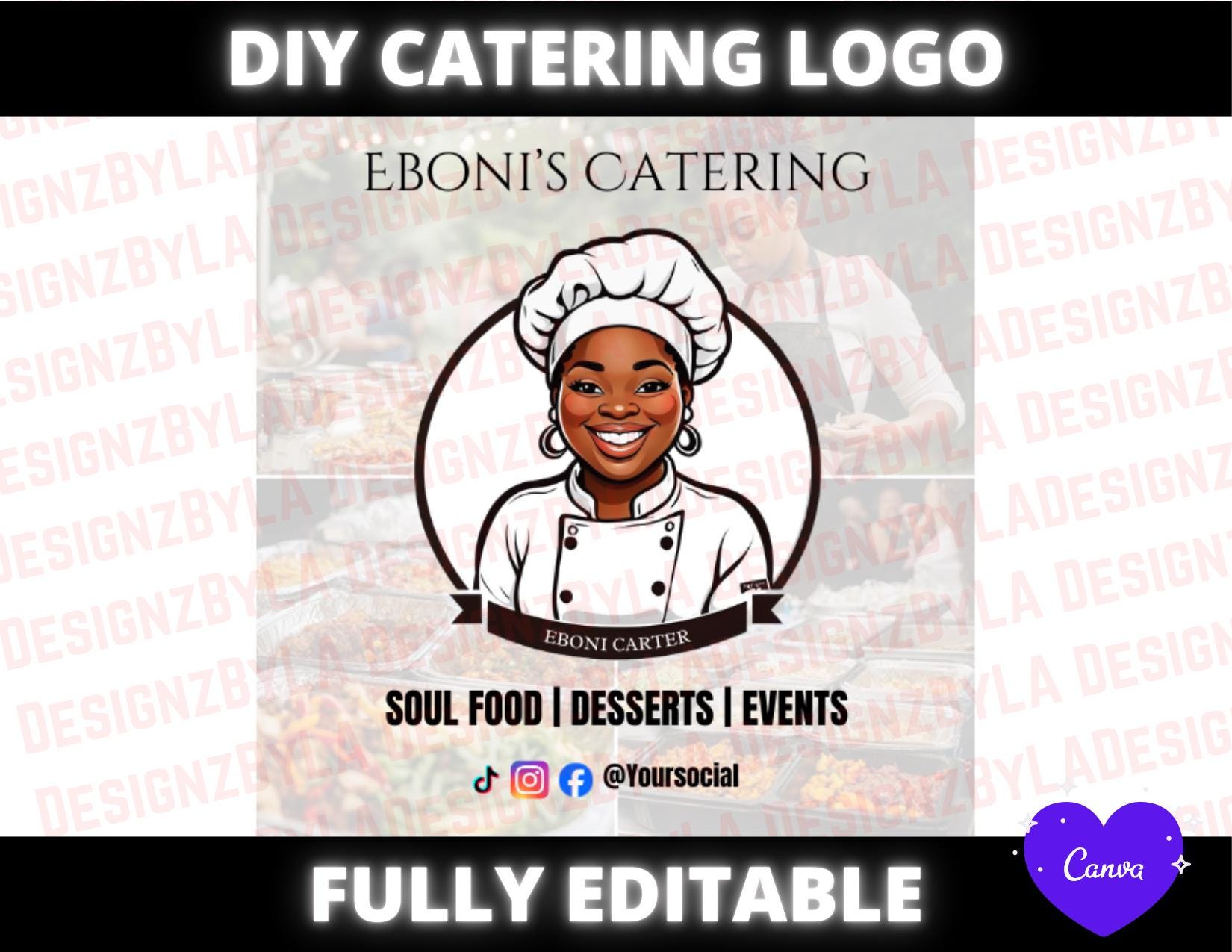 Editable Catering Logo Template - DIY Canva Design-soul Food Cuisine ...