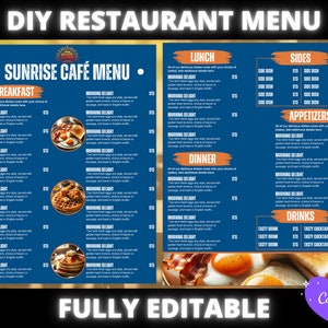 Plantilla de menú de restaurante Café / Menú de restaurante / Plantilla de menú de catering / Plantilla de volante de menú de comida /