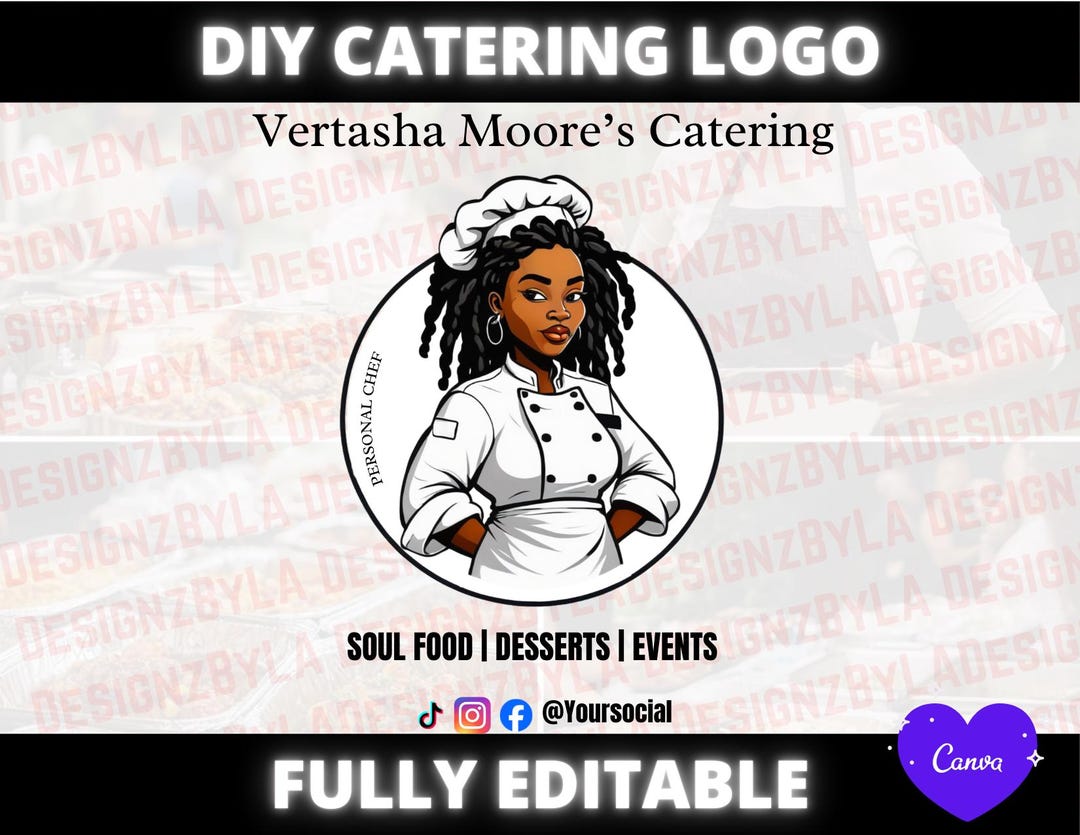 catering logo ideas: crafting a delicious brand... Editable Catering Logo Template DIY Canva Design-soul Food Cuisine ...