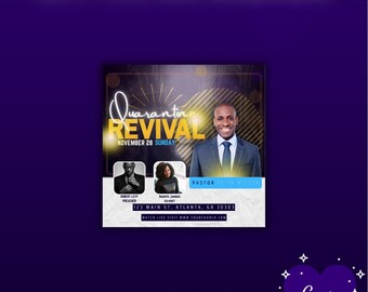 Church Flyer, DIY Church Service Flyer, Sunday Service invitation flyer for pastor