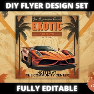 DIY Exotic Car Show Flyer, Car Show flyer template