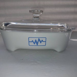 Corning Ware Radio Wave Heartbeat Covered Brown N' Sear Corningware