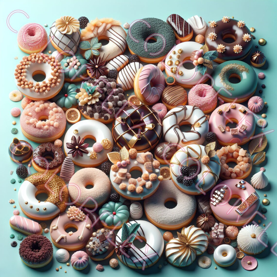 Fancy-donuts - High Resolution Vector File -instant Digital Download ...