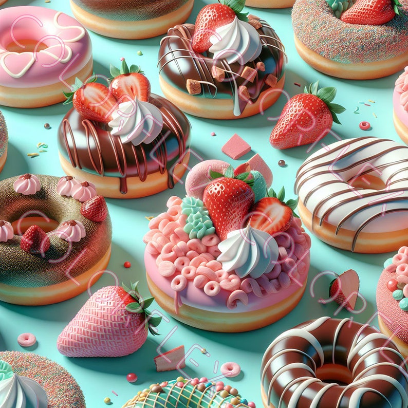 Fancy-donuts(32) - High Resolution Vector File -instant Digital ...