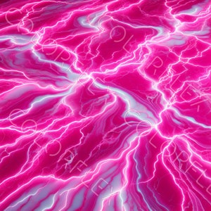 May include: Abstract digital art with a vibrant pink and white color scheme. The design features a pattern of flowing, organic shapes resembling lightning or energy waves. The overall effect is dynamic and visually striking.
