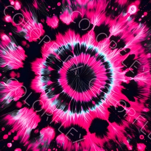 Pink + Black + White Tie-Dye Swirl Digital Paper Background Pattern - Tie Dye PNG Digital Download Files