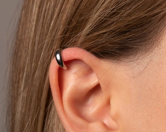 18k Gold Plated Sterling Silver Ear Cuff: No Piercing Minimalist Conch