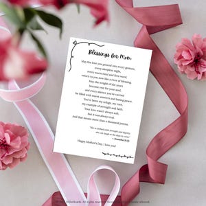 Muttertagskarte - Segen für Mama und Oma, religiöse druckbare Karte, sofortiger Download, auf Glauben basierende digitale Grußkarte