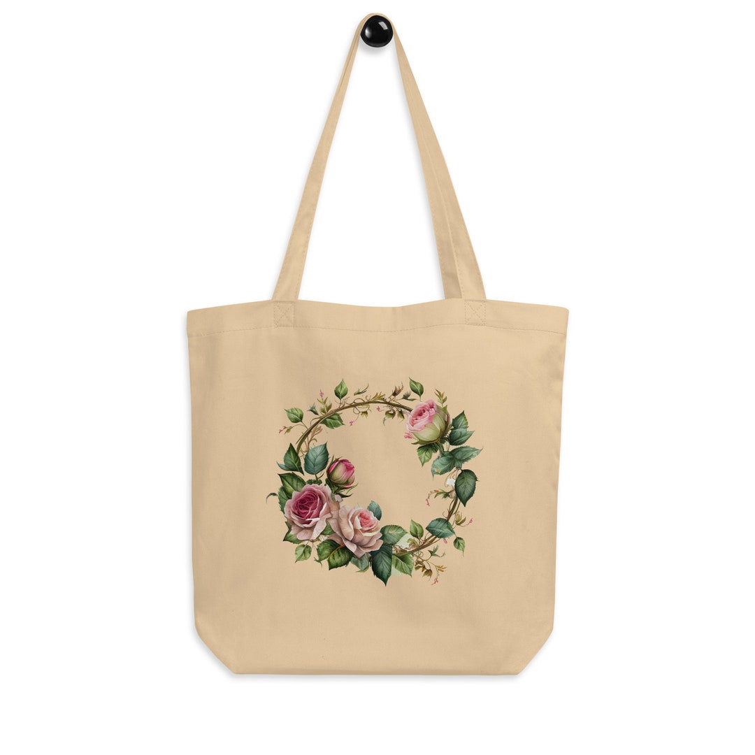 Floral Tote Bag Rose Tote Bag Gift for Her Shopping Tote - Etsy