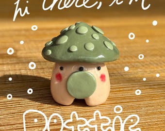Handmade Mushroom Figurine | Polymer Clay Desk Pal