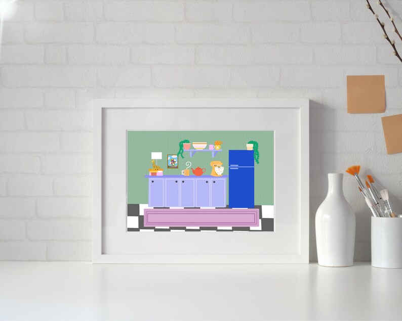 Whimsical Quirky Kitchen Wall Art Affordable Maximalist Wall Art