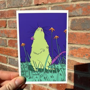 Colorful Rat Art Print | Quirky Cute Rat Art