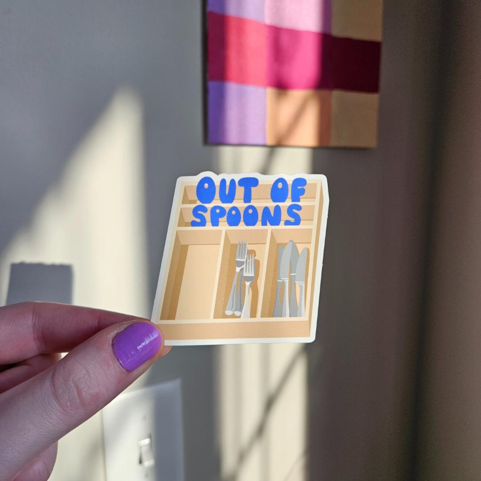 Out of Spoons Vinyl Sticker | Neurodiversity Disability Awareness Spoon ...