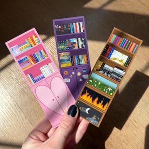 Bookshelf Bookmark Pack | Romance Novel Bookmark | YA Books Bookmark | Romantic Fantasy Romantasy Bookish Bookmark