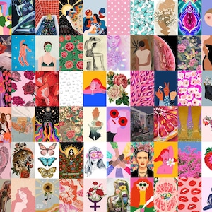 Feminist Digital Photo Collage Kit | 60 Images, Digital Download, Aesthetic Wall Decor, Room Decor, Printable Posters, Feminism