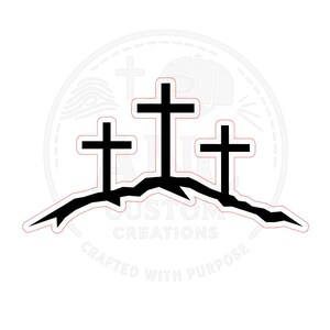 Tre croci di legno SVG, toppa cristiana, cappelli