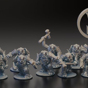 Morghei Armoured Attack Trolls for tabletop wargaming.