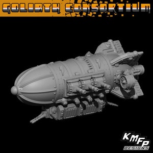 Goliath Consortium Armored Airship (6-8mm) for tabletop wargaming.