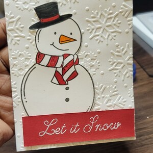 NOËL | Collection - Bonhomme de neige en relief Frosty le bonhomme de neige Carte de vœux de Noël | Carte 4,25" x 5,5"