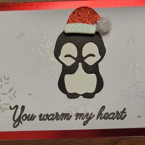 NOËL | Collection - Carte de Noël de voeux de pingouin mignon | Carte 3,75"x8,75" | des cadeaux pour eux