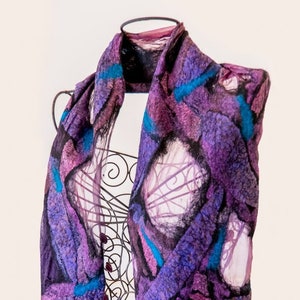 Purple Felted Scarf Silk / Wool image 1