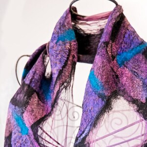 Purple Felted Scarf Silk / Wool image 2