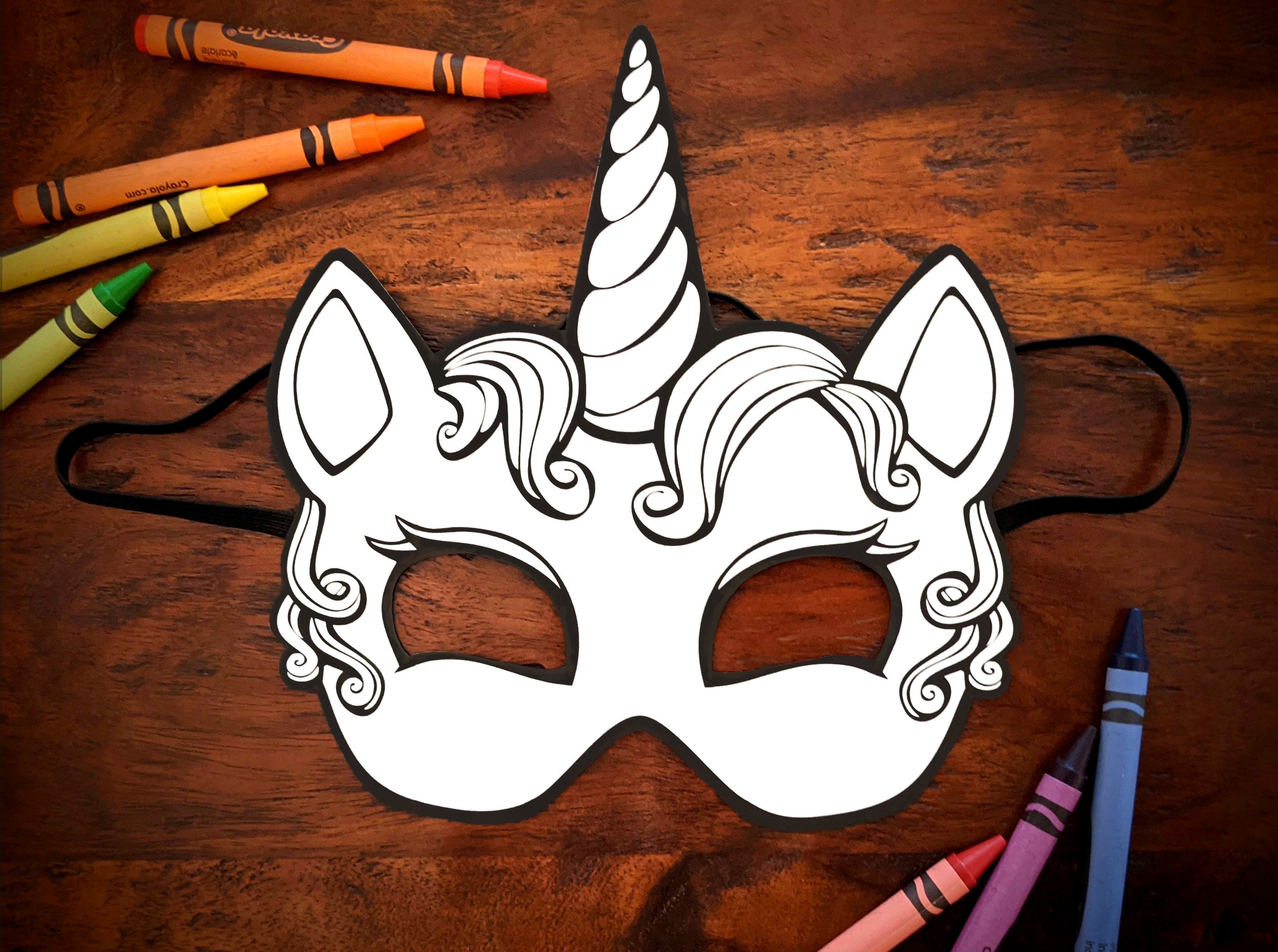 Unicorn Mask Printable Coloring Activity for Kids Children #39 s Craft