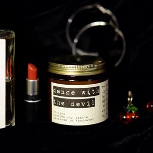 DANCE WITH The DEVIL scented candle designer luxury candles for sophisticated ambiance vegan home decor home fragrance men musky scent gift