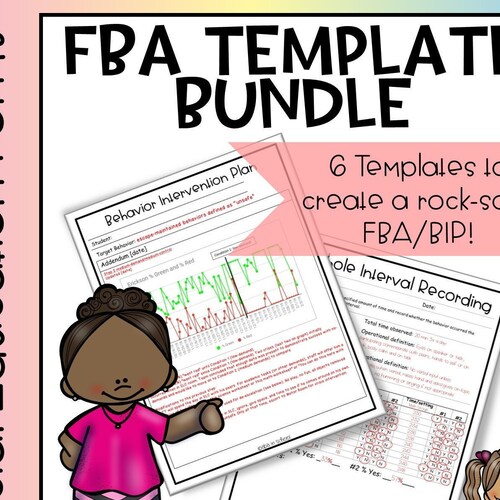 FBA TEMPLATE Behavior Intervention Plan BIP Special Etsy