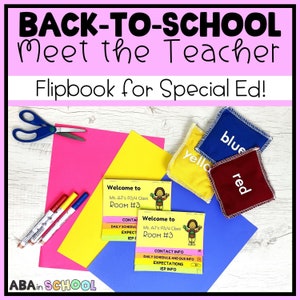 Back to School Flipbook for Meet the Teacher Night Editable Parent