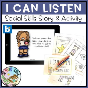 Preschool Social Skills Story and Activity I CAN LISTEN | Social Emotional