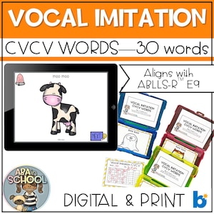 Repeat Sounds Articulation Cards CVCV words | ABLLS E9