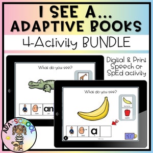 Adaptive Books with Core Words Vocabulary &quot;I See a&quot; 4 Activities