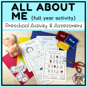 Preschool All About Me Worksheets and Quick Monthly Assessment Special Education