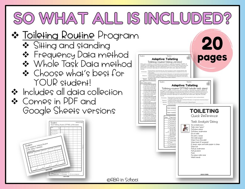 Potty Training Toolkit Adaptive IEP Goal With Data Collection Toileting