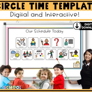 Digital Circle Time Template Customizable for Preschool & Special Education