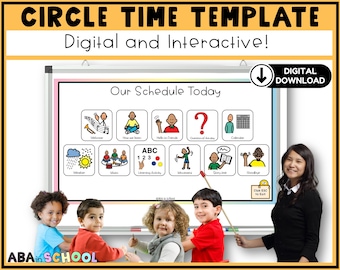 Digital Circle Time Template Customizable for Preschool & Special Education