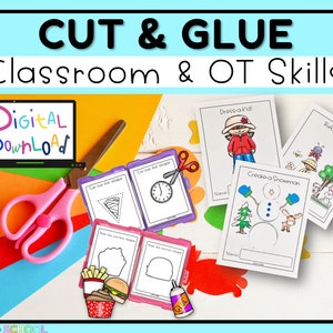 Cutting Activities and Gluing | Fine Motor Skill Activity | OT and Special Education Activities | IEP Goal and ABA