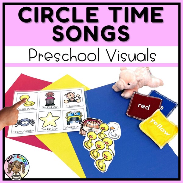 Preschool Circle Time Songs Visuals | Back-to-school for Preschool or Special Education