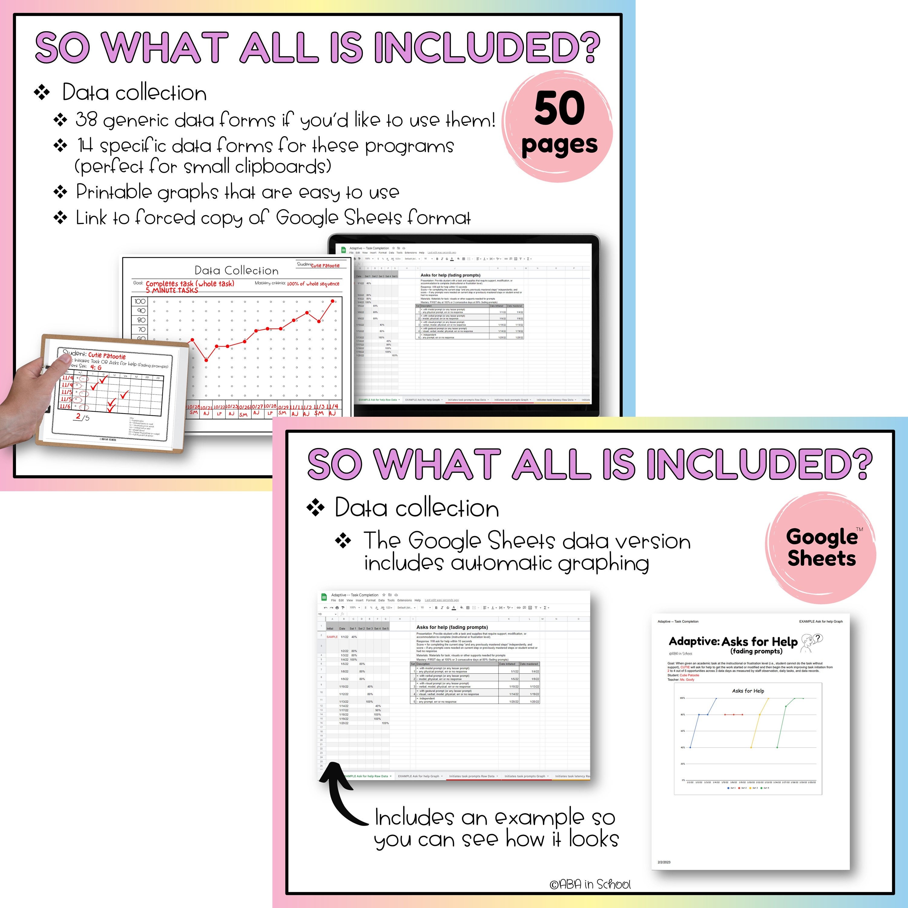 IEP Data Collection Sheet for Work Completion Behavior Chart Preschool
