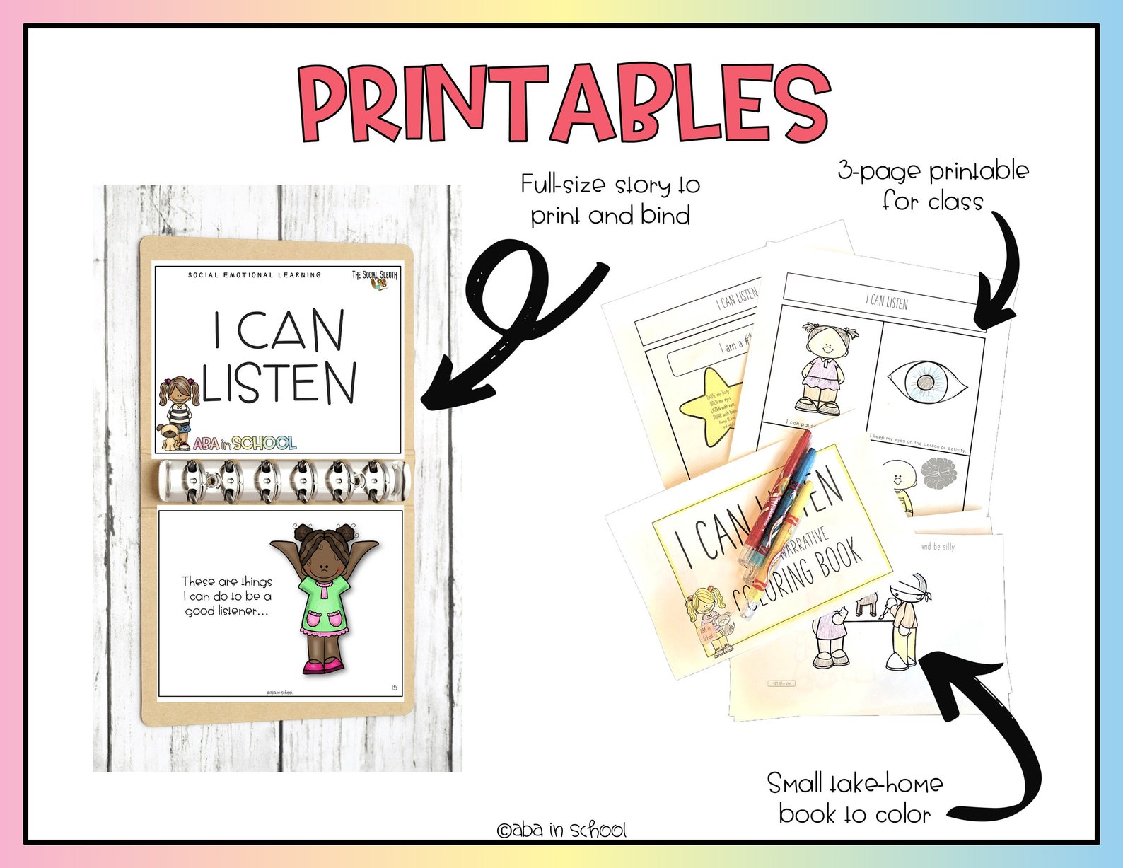 Preschool Social Skills Story and Activity I CAN LISTEN | Social ...